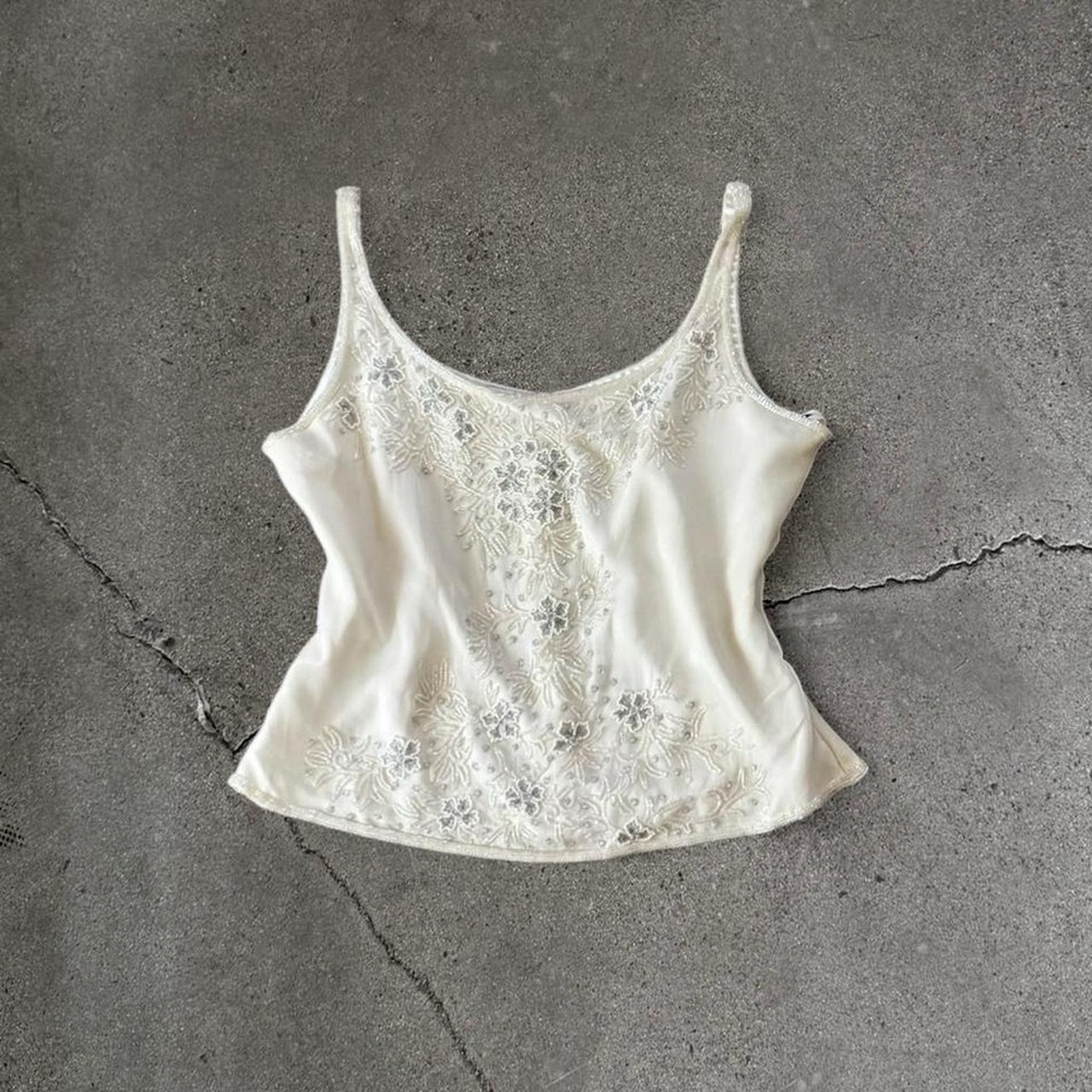Vintage 90’s Silk Beaded Top